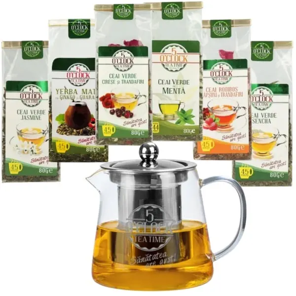 Mix Brew Compact Set – Ceainic 400 ml si selectie 6 ceaiuri 5 O’Clock Tea - Img 1